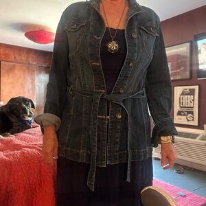 Austin Clothing Co. Dark Blue Belted Jean Jacket